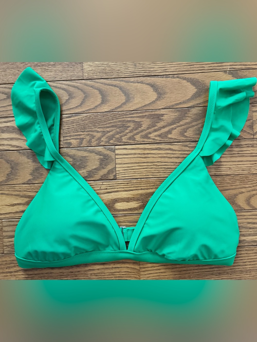 J. Crew Bright Green Triangle Bikini Top